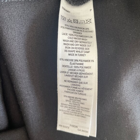 French Connection Black Lace Panel LBD – Size 10 Cocktail Sheath Dress - Picture 7 of 7